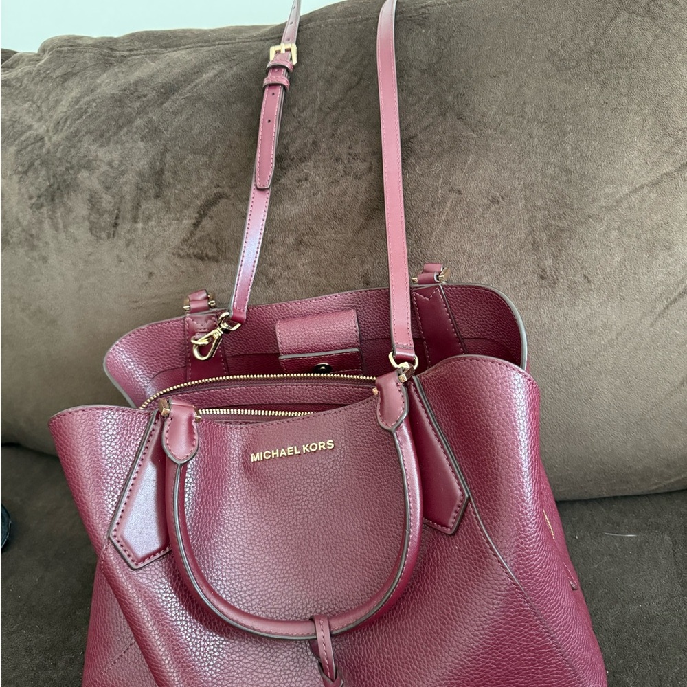 Michael Kors Wine Leather Tote